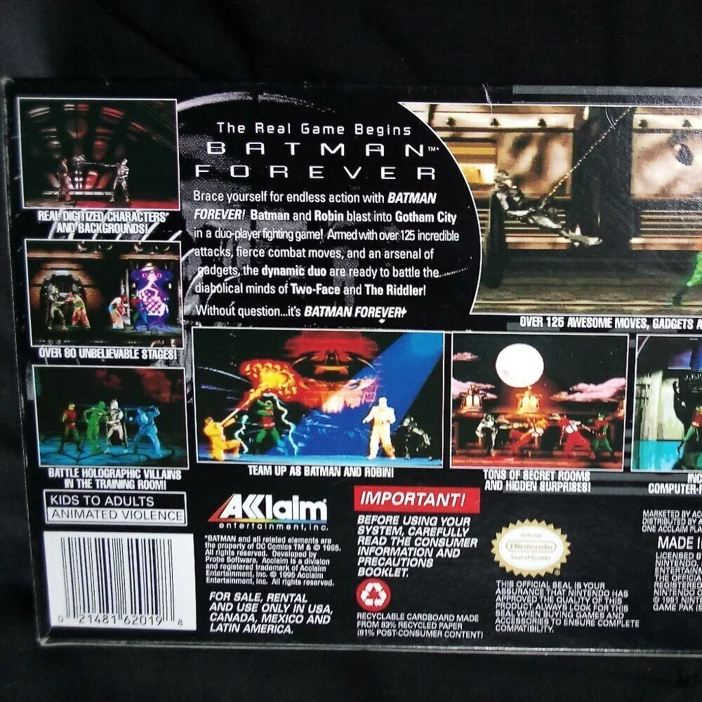 Batman Forever Super Nintendo Game SNES CIB